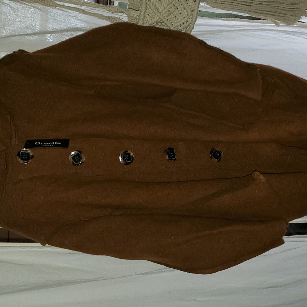 ORNELLA Italian Cascading Wool Blend Sweater Coat